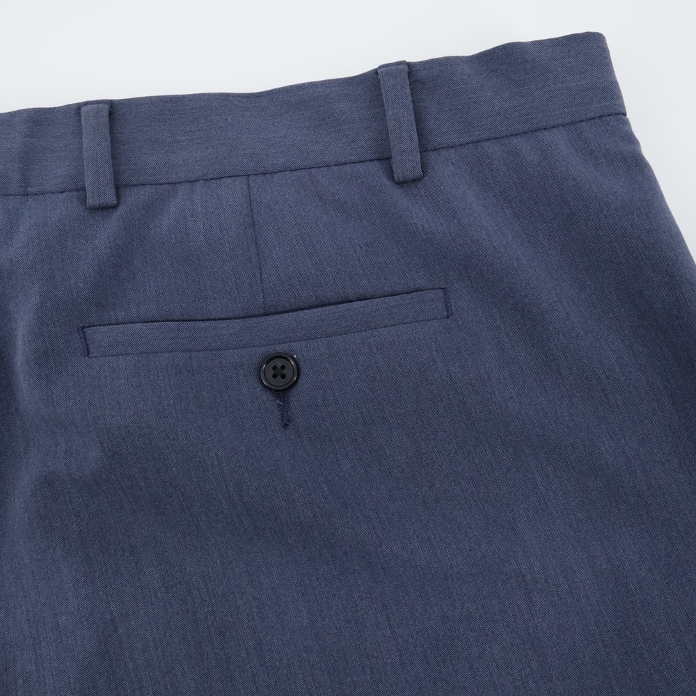 Alan Flusser Mens Blue Dress Pants 38x32 Flat Front Wool Blend Minor‎ Flaw